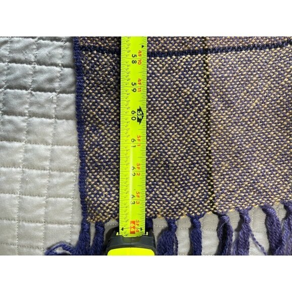 Handwoven Multicolor VirginWool Throw Blanket Fringe By The Three Weavers Cabin - Picture 4 of 7